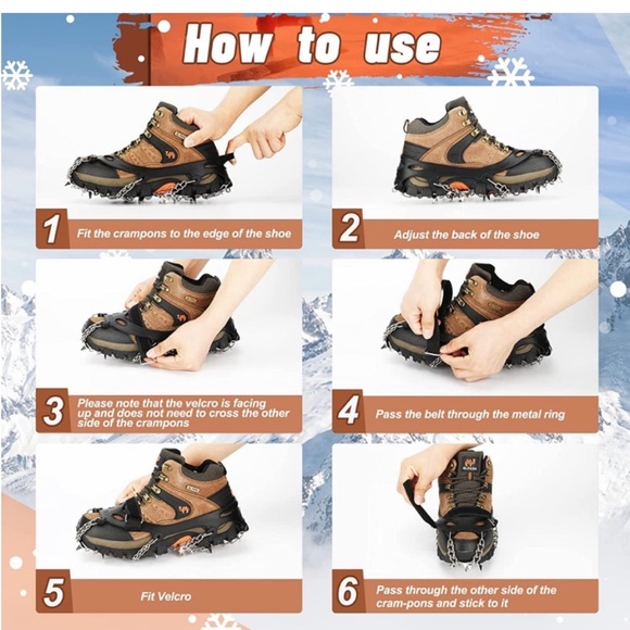 NWT Crampons Ice Snow Grips Snow Spikes - Picture 2 of 7